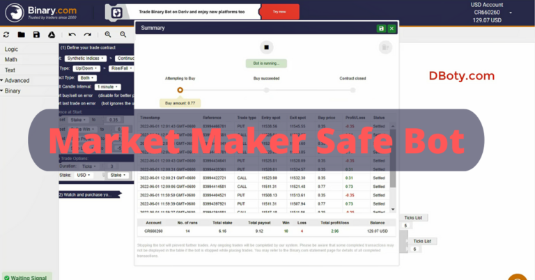 Market Maker Safe Binary Bot